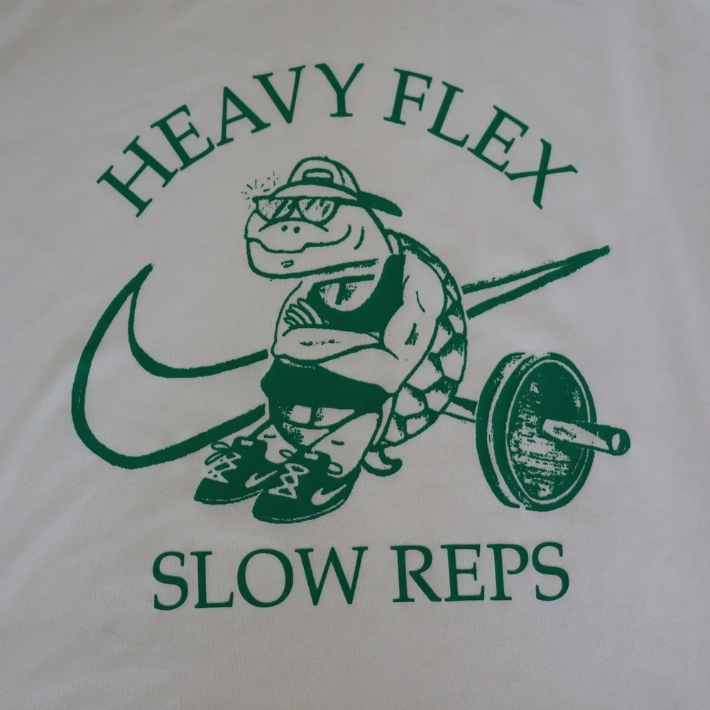 Nike Dri-Fit Heavy Flex Slow Reps Tee T-Shirt Mens Large White Short Sleeve Crew
